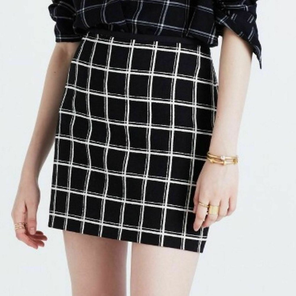Madewell checkered skirt